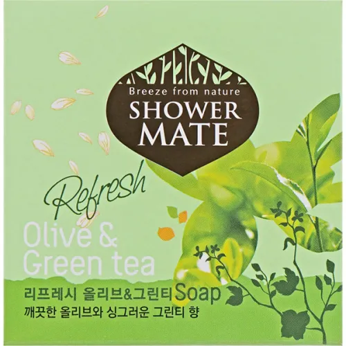 Мыло для лица и тела «оливки и зеленый чай» Shower Mate Refresh Olive & Green Tea Soap, 4 шт. х 100 г.