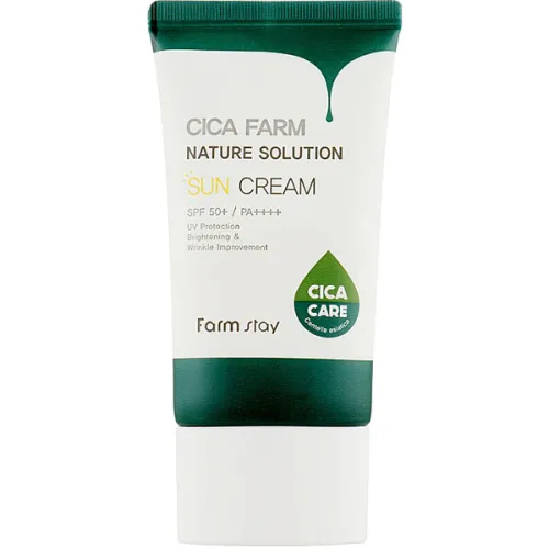 Солнцезащитный крем для лица FarmStay Cica Farm Nature Solution Sun Cream SPF50+ PA++++ с экстрактом центеллы, 50 мл.