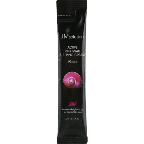 Ночной крем для лица JMsolution Active Pink Snail Sleeping Cream с муцином улитки, 4 мл.