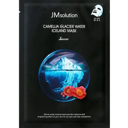 Тканевая маска для лица JMsolution Camellia Glacier Water Iceland Mask Snow с экстрактом камелии, 30 мл.