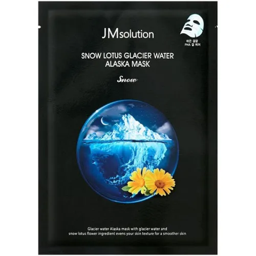 Тканинна маска для обличчя JMsolution Snow Lotus Glacier Water Alaska Mask Snow з екстрактом лотоса, 30 мл.