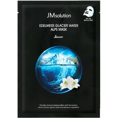 Тканевая маска для лица JMsolution Edelweiss Glacier Water Alps Mask Snow с экстрактом эдельвейса, 30 мл.