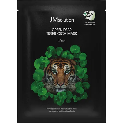 Тканинна маска для обличчя JMsolution Green Dear Tiger Cica Mask з екстрактом центели, 30 мл.