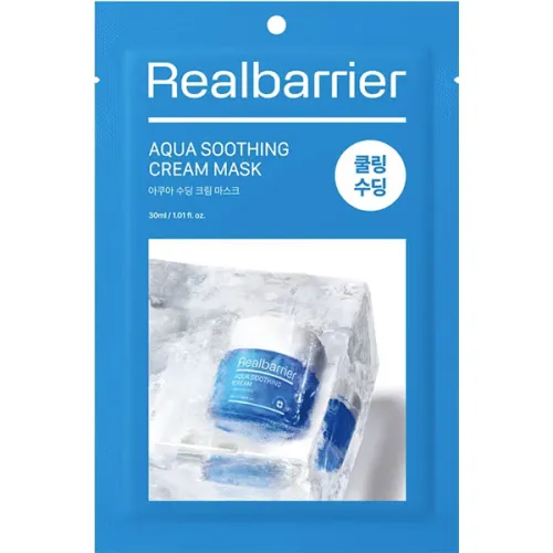 Заспокійлива тканинна маска для обличчя Real Barrier Aqua Soothing Cream Mask з ефектом охолодження, 30 мл.