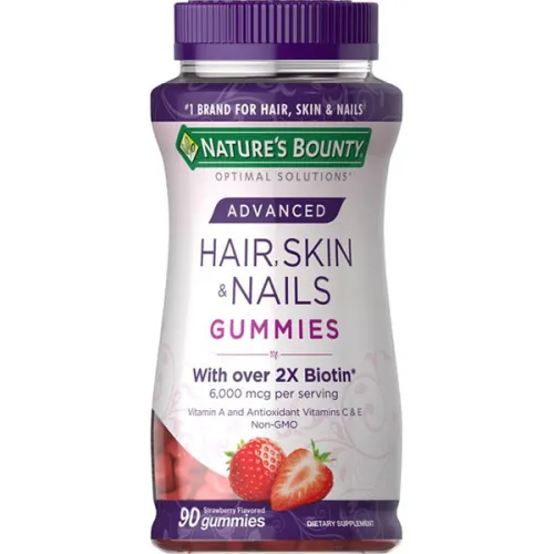 Мультивитаминный жевательный комплекс для волос, кожи и ногтей Nature’s Bounty Advanced Hair Skin & Nails Strawberry Gummies
