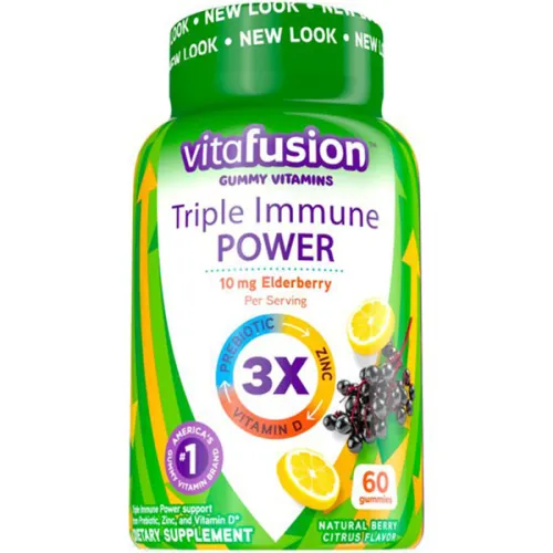 Жевательный иммунный комплекс «тройная сила» Vitafusion Triple Immune Power & Elderberry Gummies