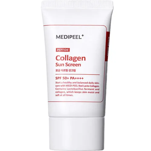 Солнцезащитный крем для лифтинга пор Medi Peel Red Lacto Collagen Pore Lifting Sun Screen SPF50+ PA++++ с коллагеном и