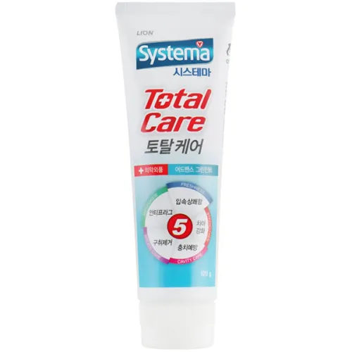 Зубная паста для комплексного ухода «мята» CJ Lion Systema Total Care Green Mint Toothpaste, 120 г.
