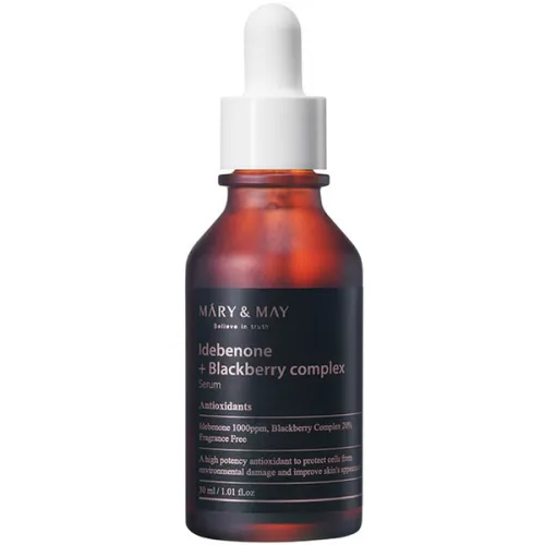 Антиоксидантна сироватка для обличчя Mary & May Idebenone + Blackberry Complex Serum з ідебеноном та ожиною, 30 мл.