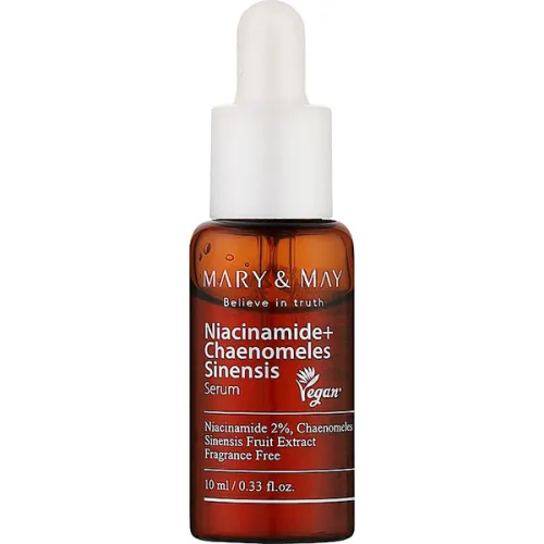 Сироватка для вирівнювання тону обличчя Mary & May Niacinamide Chaenomeles Sinensis Serum з ніацинамідом та екстрактом айви