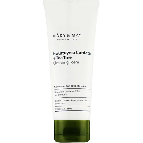 Пенка для умывания Mary & May Houttuynia Cordata Tea Tree Cleansing Foam с экстрактом хауттюйнии и чайного дерева, 150 мл.