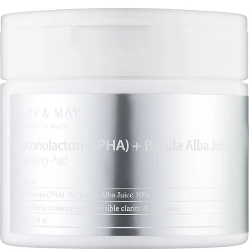 Очищающие пады для лица Mary & May Gluconolactone (PHA) Betula Alba Juice Cleansing Pad с глюконолактоном и березовым соком