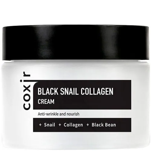 Антивіковий крем для обличчя Coxir Black Snail Collagen Cream з муцином равлика та колагеном, 50 мл.