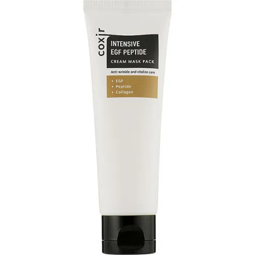 Интенсивная антивозрастная кремовая маска для лица Coxir Intensive EGF Peptide Cream Mask Pack с пептидами, 80 мл.
