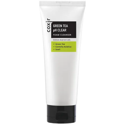 Очищающая пенка для жирной кожи лица Coxir Green Tea pH Clear Foam Cleanser, 150 мл.