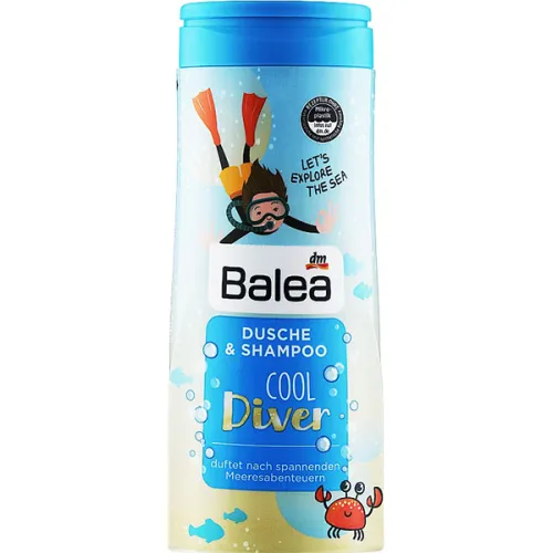 Детский шампунь и гель для душа «крутой дайвер» Balea For Boys Shampoo & Shower Cool Diver, 300 мл.