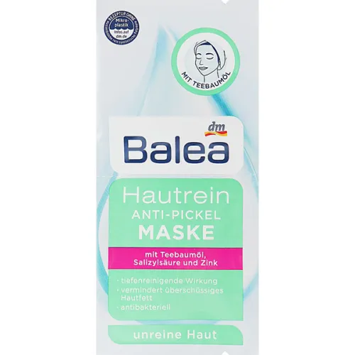 Маска проти прищів Balea Skin Clean Anti-Pimple Mask з олією чайного дерева, 16 мл.