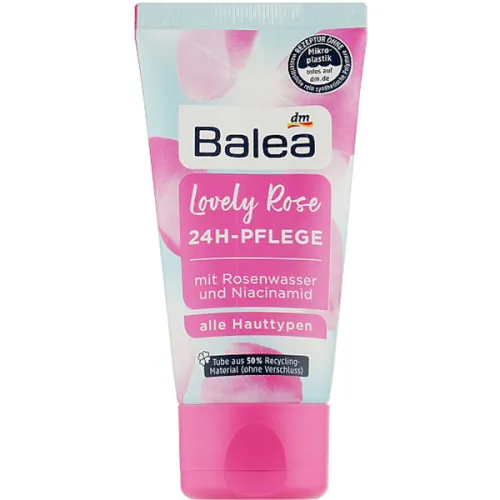 Крем для лица Balea Lovely Rose 24H Cream с розовой водой и маслом ши, 50 мл.