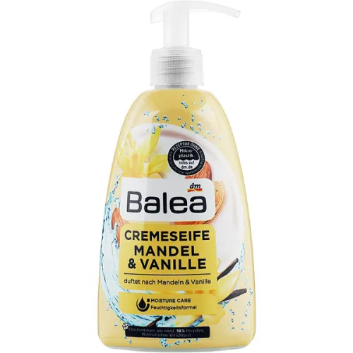 Жидкое мыло для рук Balea Liquid Soap Almond & Vanilla с дозатором «миндаль и ваниль», 500 мл.