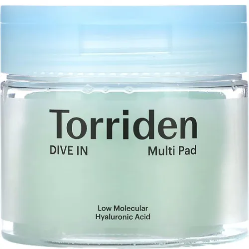 Зволожуючі пади для обличчя Torriden Dive-In Low Molecule Hyaluronic Acid Multi Pad з гіалуроновою кислотою