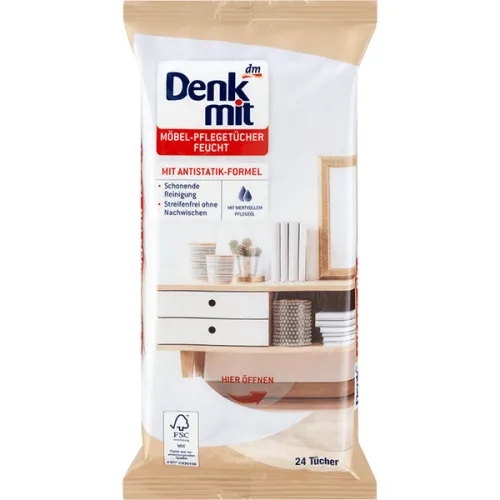 Влажные салфетки для ухода за мебелью Denkmit Furniture Care Wet Wipes