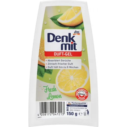 Гель-освежитель воздуха «лимон» Denkmit Scented Gel Fresh Lemon, 150 г.