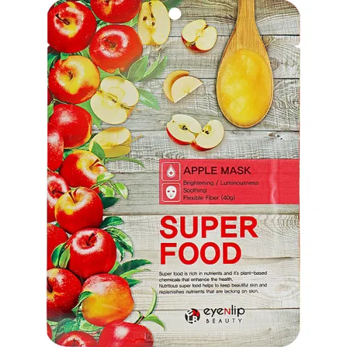 Тканинна маска для обличчя Eyenlip Super Food Apple Mask з екстрактом яблука, 23 мл.