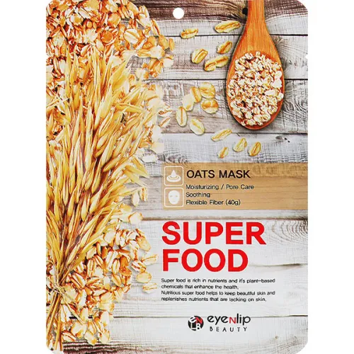 Тканинна маска для обличчя Eyenlip Super Food Oats Mask з екстрактом вівсянки, 23 мл.
