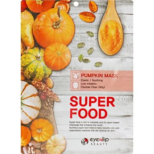 Тканинна маска для обличчя Eyenlip Super Food Pumpkin Mask з екстрактом гарбуза, 23 мл.