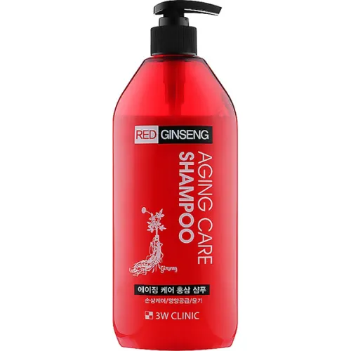 Шампунь для волосся 3W Clinic Red Ginseng Aging Care Shampoo з екстрактом червоного женьшеню, 500 мл.