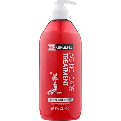 Кондиціонер-бальзам для волосся 3W Clinic Red Ginseng Aging Care Treatment з екстрактом червоного женьшеню, 500 мл.