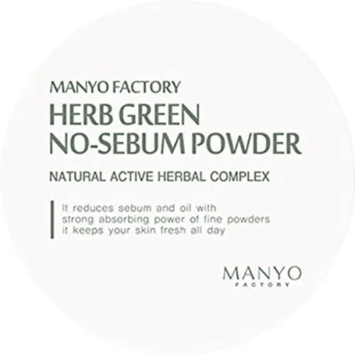 Матувальна розсипчаста пудра для обличчя «зелені трави» Manyo Factory Herb Green No-Sebum Powder, 6.5 г.