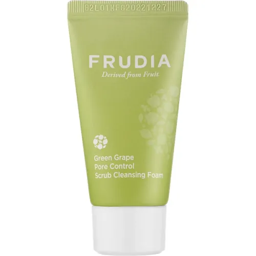 Очищающая пенка-пилинг для лица Frudia Green Grape Pore Control Scrub Cleansing Foam с экстрактом зеленого винограда, 30 мл.