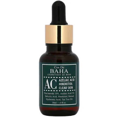 Сыворотка для лица Cos De Baha AC Azelaic Acid Hinokitiol Clear Skin Serum с азелаиновой кислотой и хинокитиолом, 30 мл.