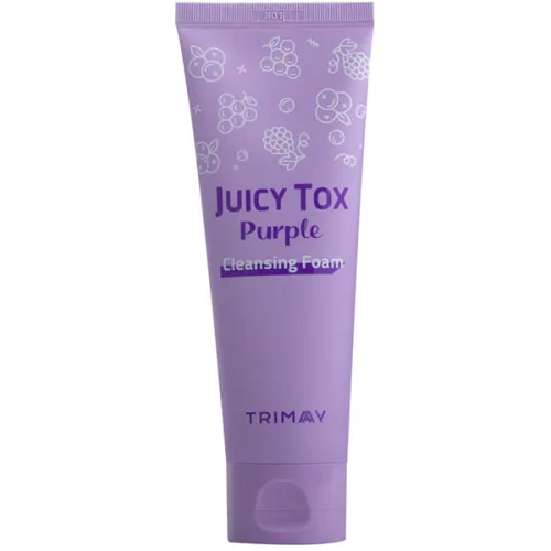 Пенка для умывания Trimay Juicy Tox Purple Cleansing Foam с экстрактами винограда и мандарина, 120 мл.