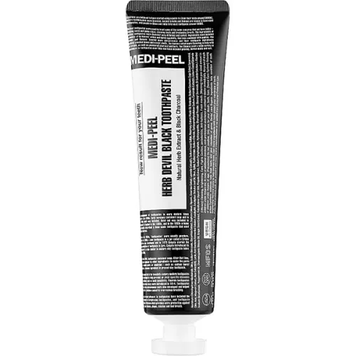 Відбілююча зубна паста Medi Peel Herb Devil Black Toothpaste з деревним вугіллям, 130 г.