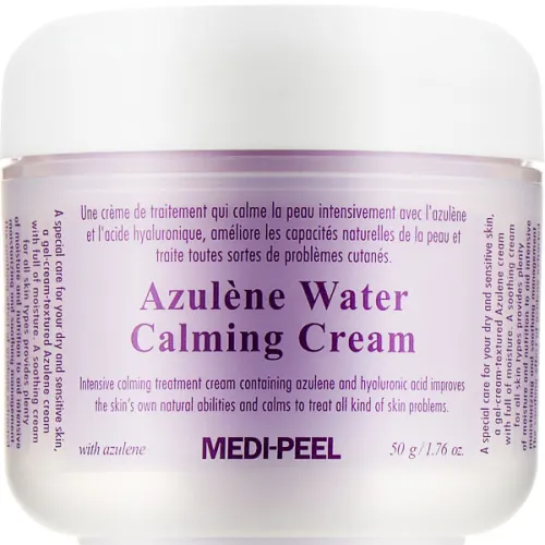 Крем для чутливої шкіри обличчя Medi Peel Azulene Water Calming Cream з азуленом, 50 г.