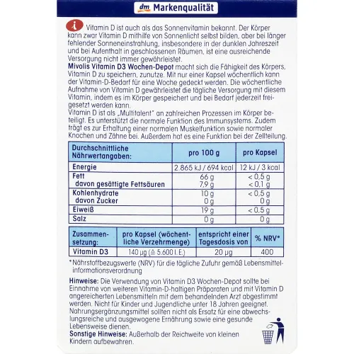 Витамин D3 Mivolis Vitamin D3 Week Depot - вид 2