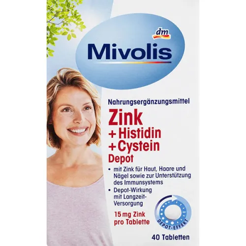 Цинк, гістидин та цистеїн Mivolis Zinc + Histidine + Cysteine