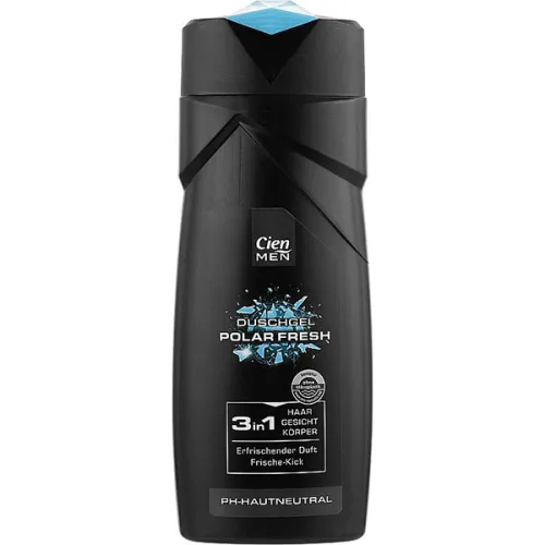 Засіб 3в1 для чоловіків «полярна свіжість» Cien Men 3in1 Showergel & Shampoo Polar Fresh, 300 мл.