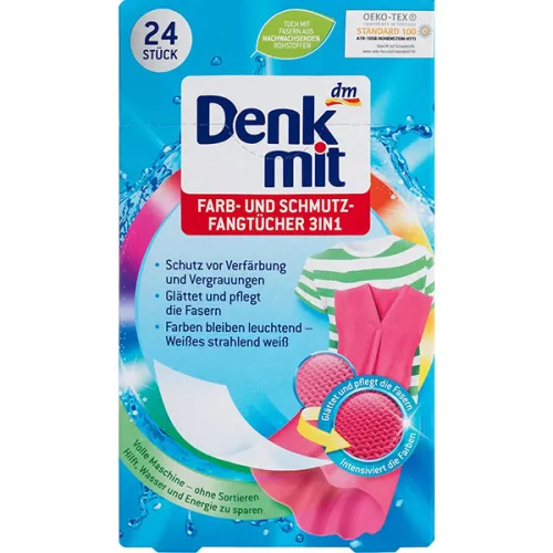 Салфетки против цветопередачи при стирке для цветных вещей Denkmit Color & Dirt Towels