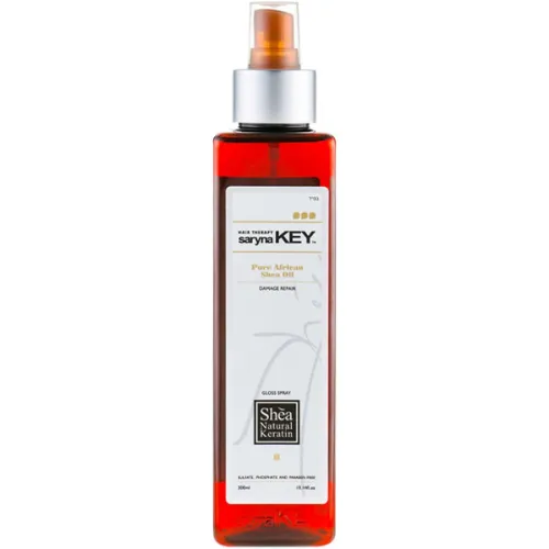 Спрей-блеск для волос Saryna Key Damage Repair Keratin Treatment Pure African Shea Butter Gloss с маслом ши, 250 мл.