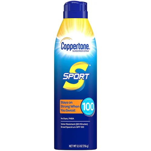 Солнцезащитный спрей для лица и тела Coppertone Sport Continuous Sunscreen Spray Broad Spectrum SPF100, 156 г.