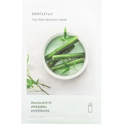 Тканинна маска для обличчя Innisfree My Real Squeeze Mask Bamboo з екстрактом бамбука, 20 мл.