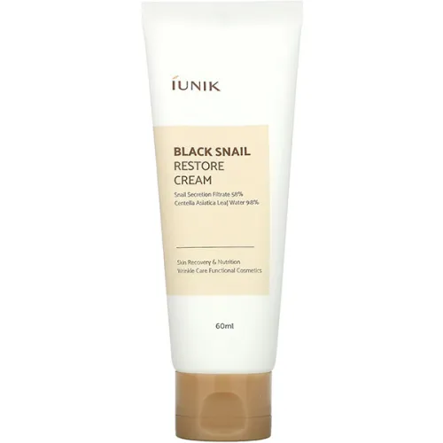 Восстанавливающий крем для лица iUNIK Black Snail Restore Cream с муцином черной улитки, 60 мл.