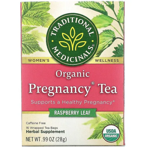 Трав’яний чай для вагітних Traditional Medicinals Organic Pregnancy Tea Raspberry Leaf з листя малини, 16 шт. х 1.75 г.