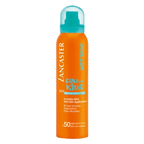 Солнцезащитный водостойкий аэрозоль для детей Lancaster Sun For Kids Invisible Mist Wet Skin Application SPF50, 125 мл.