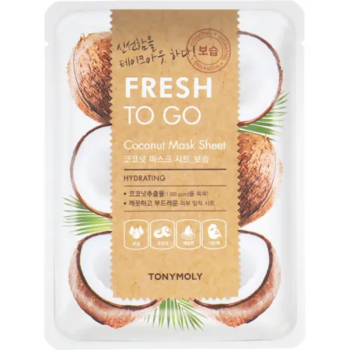 Тканинна маска для обличчя Tony Moly Fresh To Go Coconut Mask Sheet Hydrating з екстрактом кокосу, 22 г.