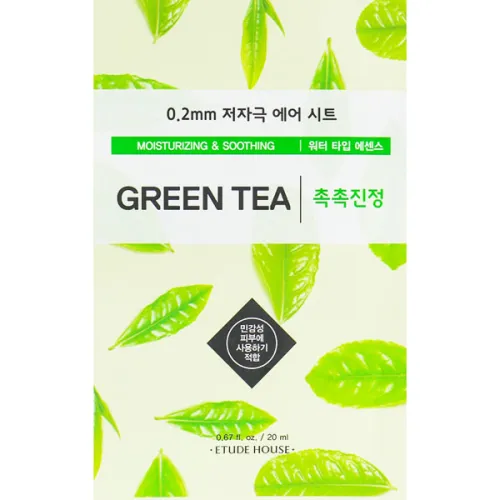 Ультратонка маска для обличчя Etude House Therapy Air Mask Green Tea з екстрактом зеленого чаю, 20 мл.