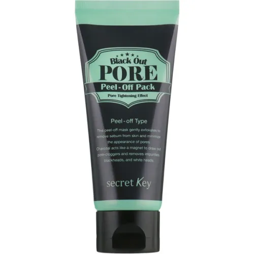 Маска-пленка для лица Secret Key Black Out Pore Peel-Off Pack с древесным углем, 100 мл.